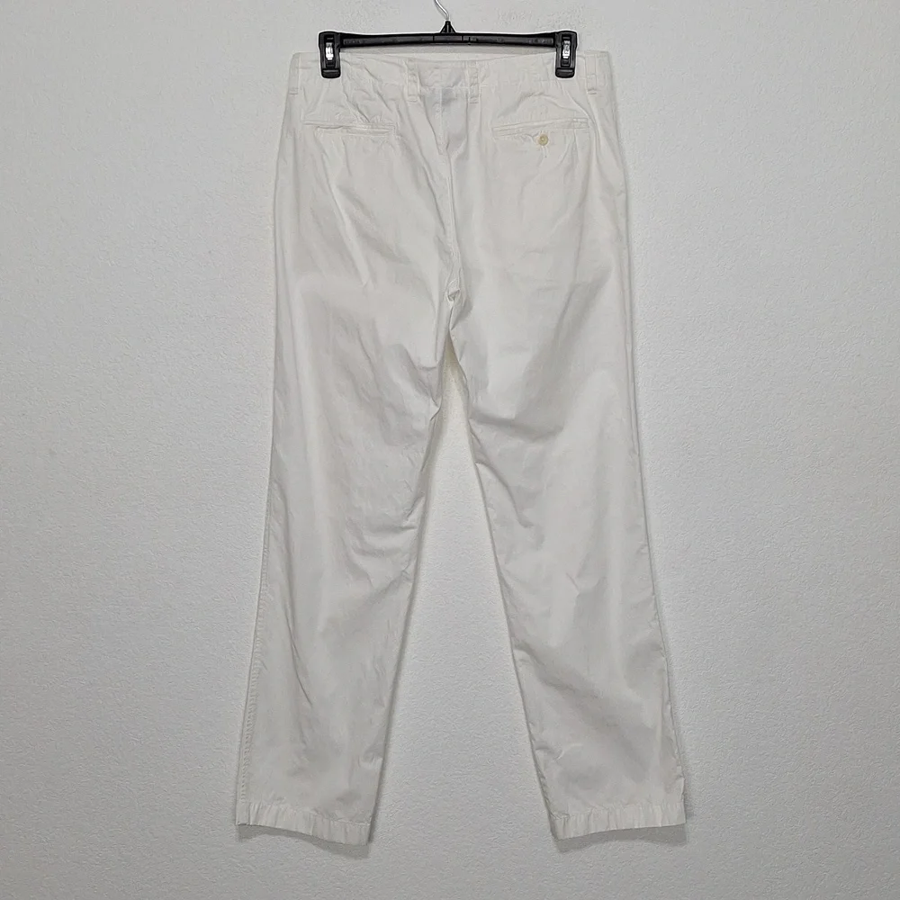 J. Crew Men’s White Preppy Quiet Luxury High Rise Chino Pants Size 34 x 34